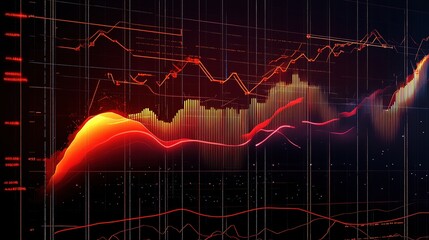 Poster - Dynamic LED Graphs with Digital Elements and Vivid Colors