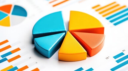 Poster - Vibrant Data Visualization with Colorful Pie Chart and Graphs
