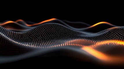 Poster - Glowing Data Lattice in 3D Futuristic Design with Nodes and Lines