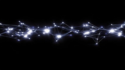 Poster - Futuristic Network Background with Interconnected Lines and Lights