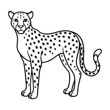 Elegant Cheetah Line Art Design