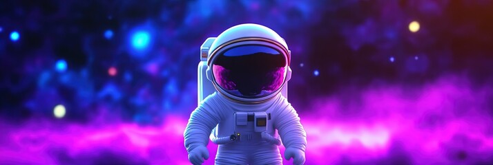 animation style astronaut in space