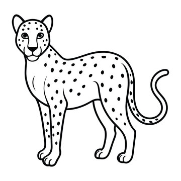 Elegant Cheetah Line Art Design
