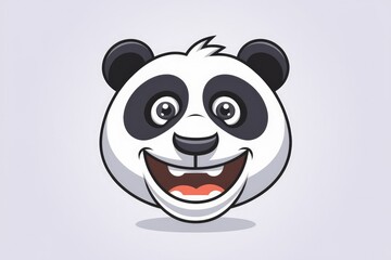 Poster - A cheerful cartoon panda face with a wide, joyful smile.
