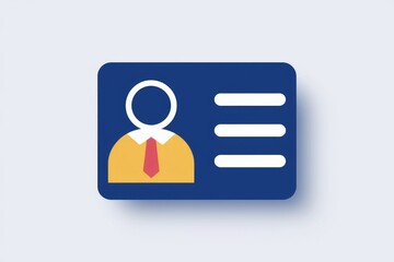Poster - Simple ID card design with an illustrated person and space for information.