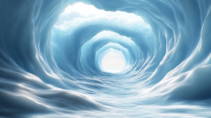 Wall Mural - A blue and white image of a tunnel in the ocean