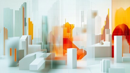 Poster - Abstract visualization of financial instrument showcasing symbolic geometric forms representing bonds stocks derivatives