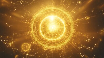 Wall Mural - solar influence depicted radiant sun energy astrological interpretations and glowing celestial patte