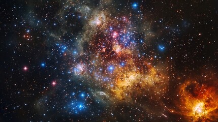 Wall Mural - star clusters deep space intricate arrangements of open and globular clusters