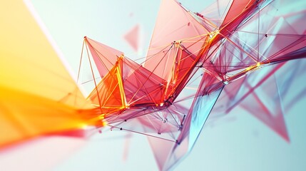 Poster - Abstract depiction of business valuation interconnected geometric forms representing assets market performance