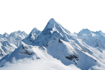 Wall Mural - Majestic snow-covered mountain peaks under a bright blue sky on a clear day