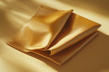 Poster - A close-up shot of a folded napkin on a table, great for use in still life or interior photography