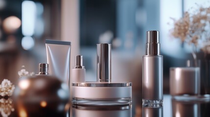 Poster - A collection of cosmetics arranged on a table