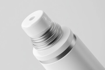 Poster - A close-up shot of a clear glass bottle of water, suitable for use in health and wellness, fitness, or environmental contexts