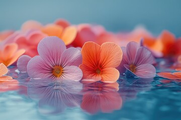 Aufkleber - Close-up shot of various flowers arranged on a table, perfect for still life or decorative purposes