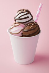 Poster - Delicious dessert featuring creamy ice cream, rich chocolate, and fluffy marshmallows