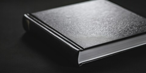 Aufkleber - A black book sits on a table, awaiting use