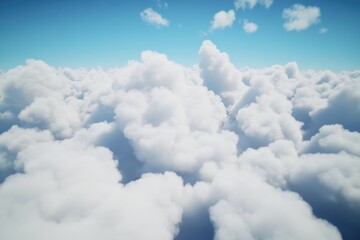 Poster - Aerial view of clouds from an airplane window