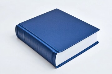 Poster - A blue book sits on a white table, perfect for reading or display