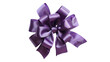 © AN STOCK - A purple ribbon bow with a top-view perspective on a white background