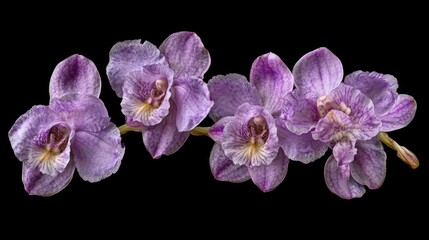 Aufkleber - A cluster of purple flowers against a dark, solid background
