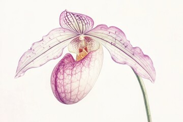 Aufkleber - A close-up shot of a flower blooming on its stem, suitable for use in botanical illustrations or as a decorative element