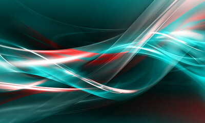 Abstract flowing red and blue light streaks on a dark background, creating a futuristic, dynamic, and luminous visual effect. Abstract technology futuristic glowing blue curved line on dark blue back