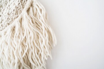 Aufkleber - A close-up shot of a white scarf lying flat on a white surface