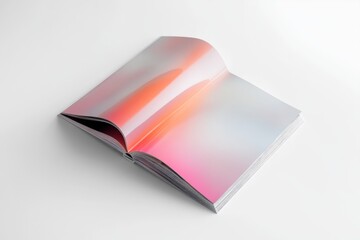 Aufkleber - A close-up of an open book lying flat on a white surface