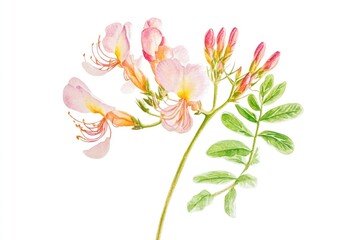 Poster - A delicate pink flower painted in watercolor style