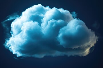 Poster - A solitary cloud drifts lazily through the atmosphere, its shape shifting with the wind