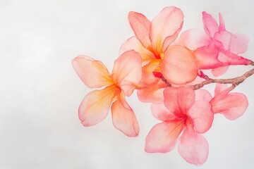 Aufkleber - A detailed view of a single flower growing from a branch, great for botanical or nature-themed uses