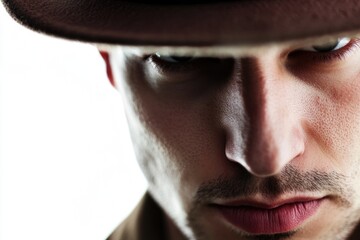 Aufkleber - A man dressed formally in a hat and tie, suitable for office or professional settings