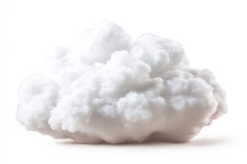 Poster - A cloud of white clouds suspended in mid-air against a white background