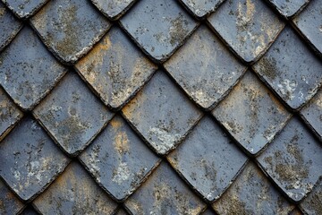 Aufkleber - Close-up shot of a metal roof with a unique pattern, ideal for architectural or design-focused images