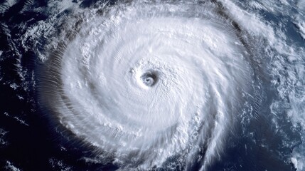 Aufkleber - A close-up view of a powerful hurricane storming across the ocean, with strong winds and heavy rain
