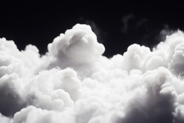 Poster - A close-up shot of grayish-white clouds against a dark background