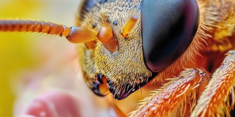 Poster - A close-up view of a bug's face with a blurred background