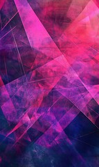 Abstract geometric shapes and diagonal lines over a smooth pink and purple gradient with soft transitions of color.