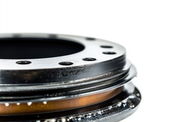 Aufkleber - Close-up shot of a metallic item on a clean white background, ideal for use in product photography or design concepts
