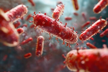 Aufkleber - Pills target bacteria in a symbolic representation of advancements in medical science and healthcare strategies. Generative AI