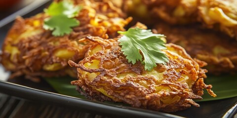 Aufkleber - A close-up view of a plate of delicious-looking food on a table, perfect for editorial or commercial use
