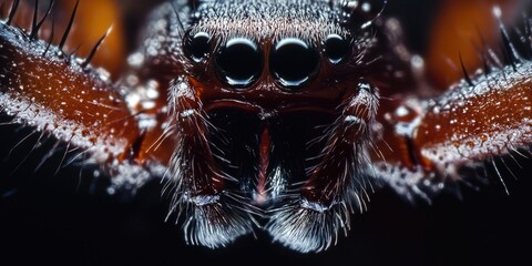Poster - A detailed look at the features of a spider's head, suitable for educational or scientific purposes