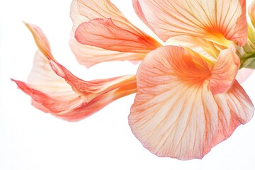 Aufkleber - a detailed view of a single flower against a pure white surface, suitable for use in various context