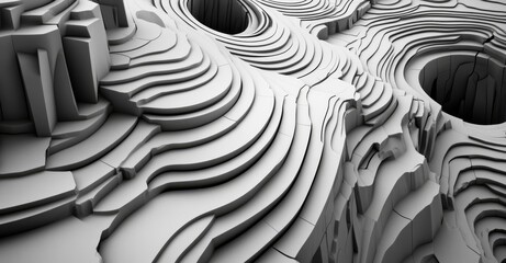 Poster - A seamless pattern of geometric grey waves. Ideal for light collection. Features an abstract wave texture background. Perfect for minimalistic modern design. Serves as a modern, elegant wallpaper.