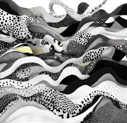 Poster - Modern seamless maze with organic, irregular rounded lines. Abstract background