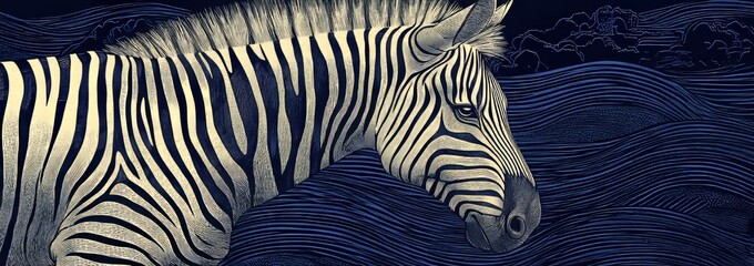 Poster - Modern background featuring a trendy zebra skin pattern, ideal for fabric design, wrapping paper, textiles, and wallpaper
