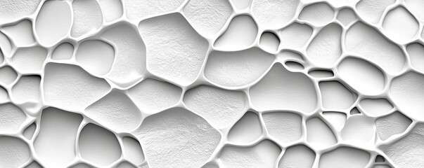 Poster - 3D futuristic honeycomb mosaic with a white background. Realistic texture of geometric mesh cells. Abstract white modern wallpaper featuring a hexagon grid