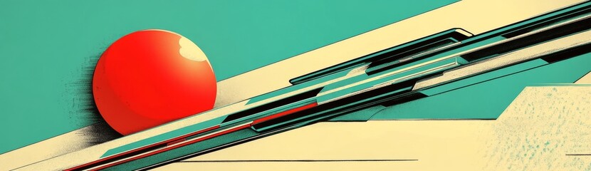 Poster - Modern illustration featuring an abstract geometric pattern design in retro style