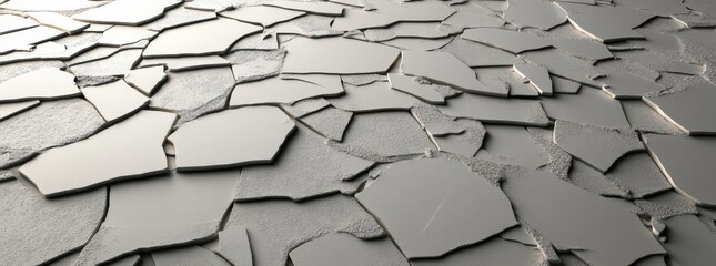 Poster - Random shifted white triangle pattern wallpaper banner with copy space